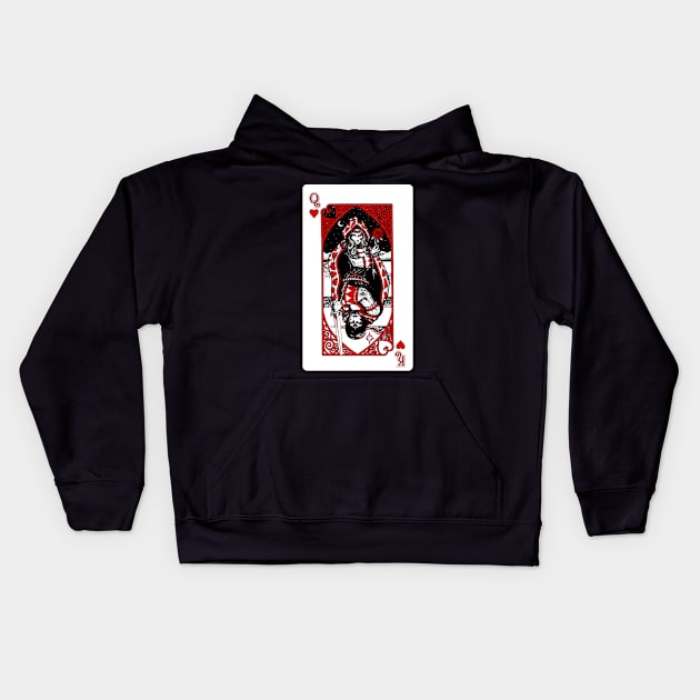 Queen of Hearts Kids Hoodie by WorkOfArtStudios